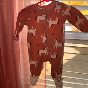 Carter's Pink Unicorn Footed One Piece